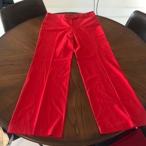 Express Editor Wide Leg Red Trousers - Size 4R